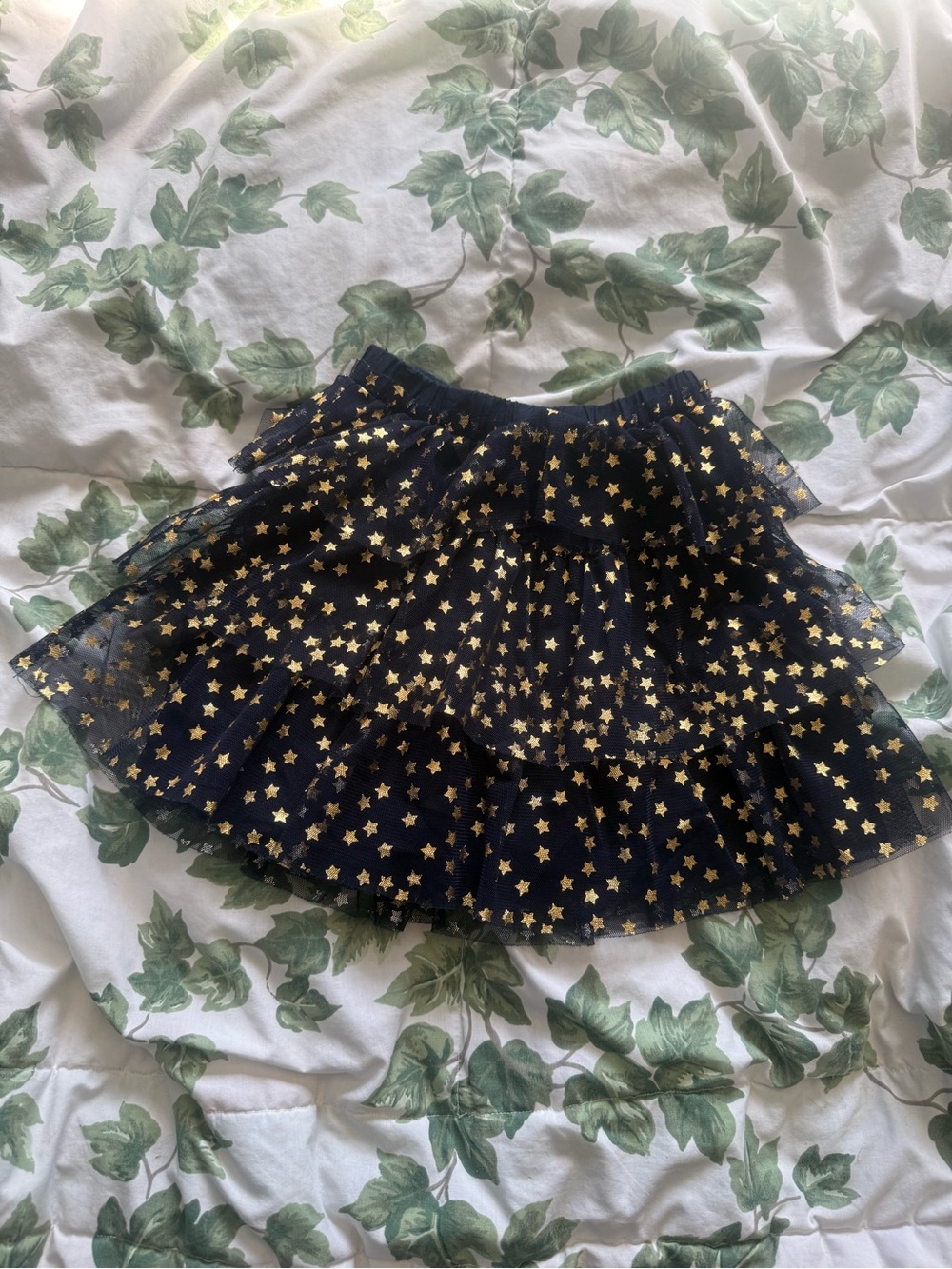 GAP Navy Tiered Tulle Skirt with Gold Stars
